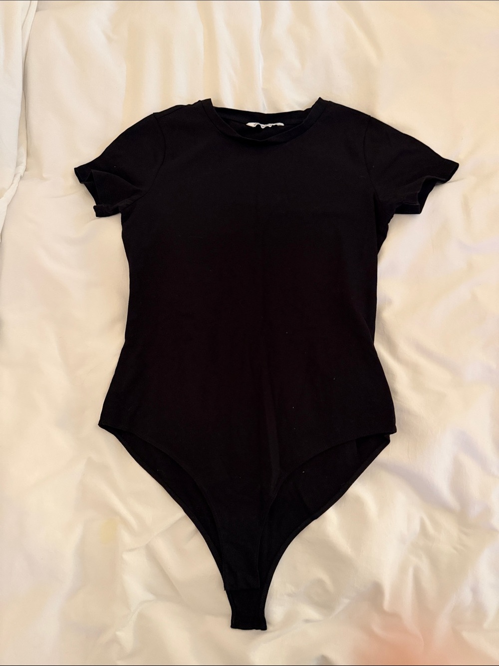 Black Short-Sleeve One-Piece Bodysuit